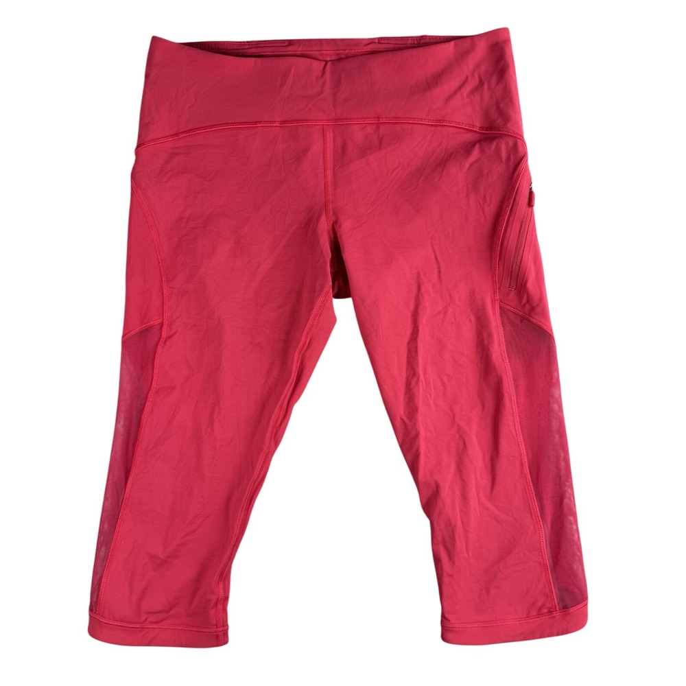 Lululemon Sun Runner Crop Leggings 17" Fuchsia Pink Womens 10 Workout Yoga‎ Gym